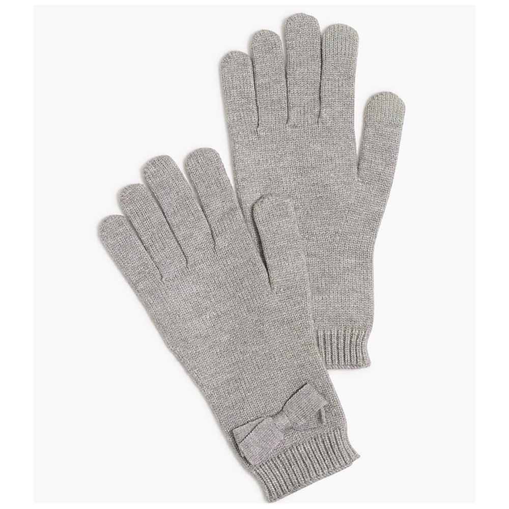 J.Crew Bow Tech Gloves Touch Screen Compatible Stretch Lightweight Stretch